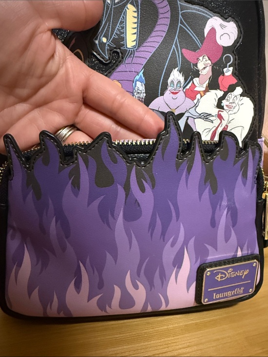 Loungefly Disney Villains Black and Purple Flame Backpack main image 8
